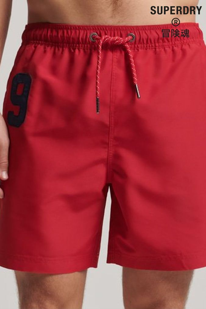 Mens red swim trunks sale