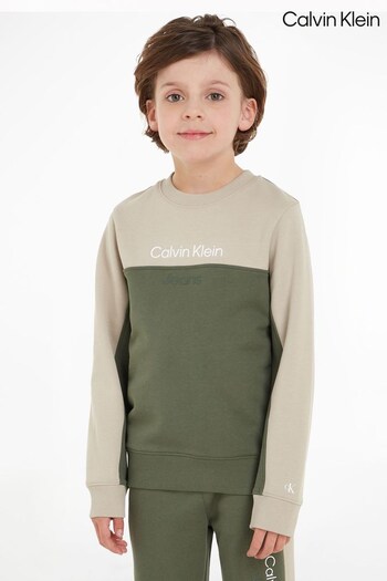 Calvin flatform-sneakers Klein Green Color Block Kids Sweatshirt (789477) | £70