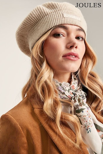 Joules Joelle Oatmeal Knitted Beret (789839) | £19.95