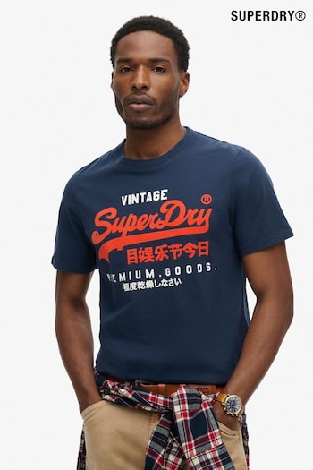 Superdry Blue 100% Cotton Vintage Logo Duo T-Shirt (789941) | £30