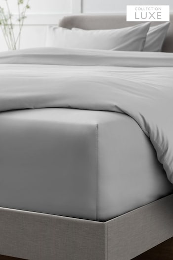 Silver Grey Collection Luxe 400 Thread Count Extra Deep Fitted 100% Egyptian Cotton Sateen Deep Fitted Sheet (790301) | £28 - £45
