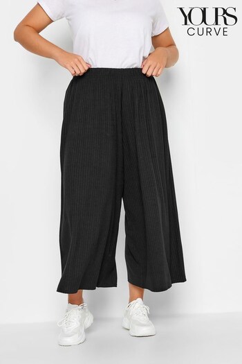 Yours Curve Black Limited Ribbed Culottes (790346) | £22