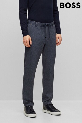 BOSS Blue Drawstring Tapered Fit Jersey Jogger Trousers (790841) | £159