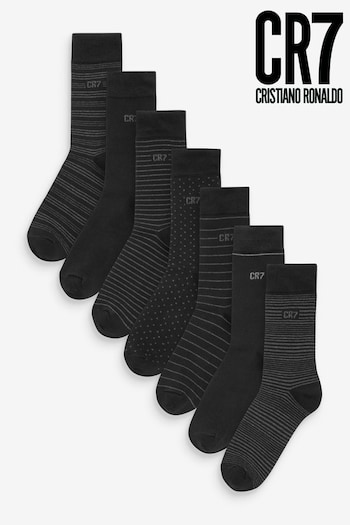 CR7 Mens Black Socks 7 Pack (790887) | £25