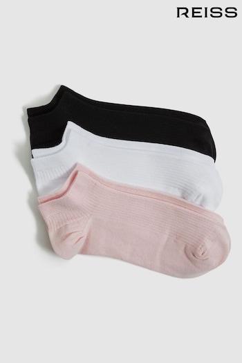 Reiss Black/Blush Callie 3 Pack of Trainer Socks (791578) | £28