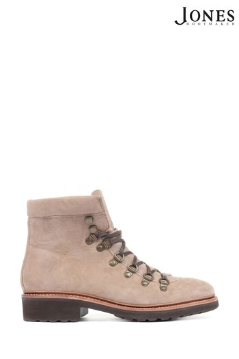 Jones Bootmaker Cream Klara Goodyear Welted Leather Ladies Hiker Boots (791730) | £165