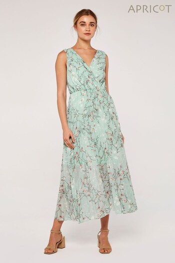 Apricot Blue Botanical Grecian Pleat Maxi Dress (791806) | £45