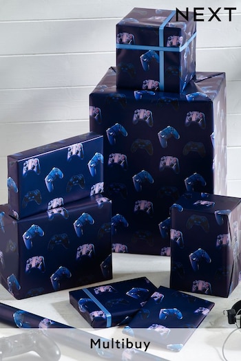 Navy Blue Gaming 10 Metre Wrapping Paper (792204) | £5.50