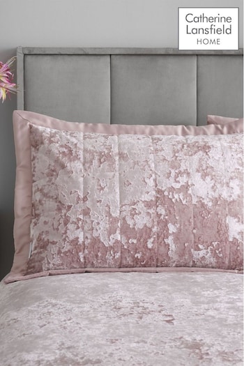 Catherine Lansfield Set of 2 Pink Crushed Velvet Pillowshams (792299) | £25