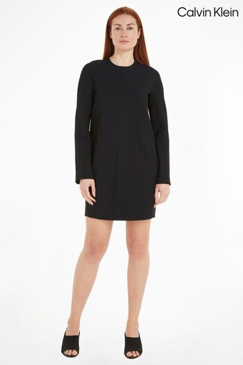 Calvin Klein Long Sleeve Black Shift Dress (792363) | £280
