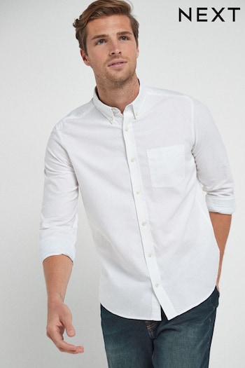 White Regular Fit Long Sleeve Oxford Shirt (792430) | £25