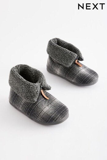 Grey Printed Zip Slipper Boots (792589) | £26