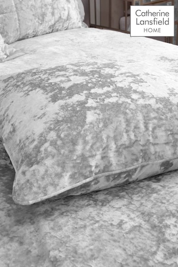 Catherine Lansfield Silver Crushed Velvet Cushion (792823) | £18