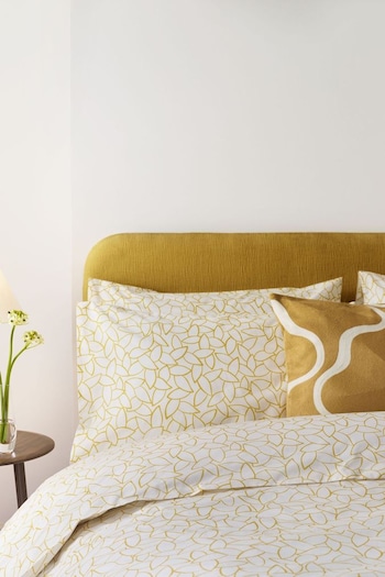 Jasper Conran London Yellow Mini Leaves Bamboo 200 TC Percale Pillowcases Pair (792848) | £25