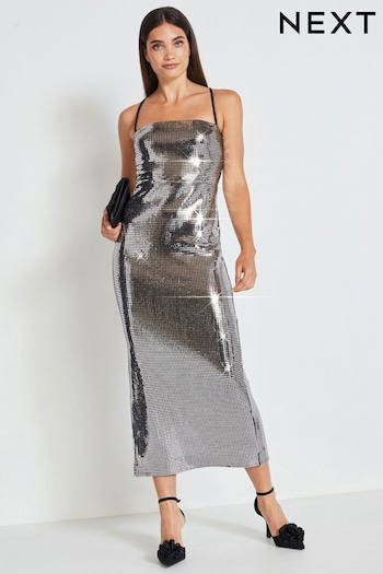 Silver Sequin Midi Dress (792900) | £40