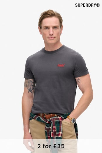 Superdry Graphite Black Red Vintage Embroidered T-Shirt (793376) | £20