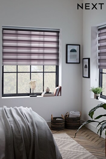 Grey Ready Made Woven Day And Night Zebra Roller Blinds (793663) | £32 - £42