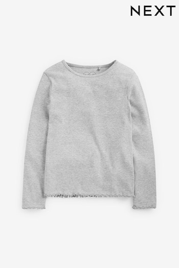 Grey T-Shirt Cotton Rich Long Sleeve Rib T-Shirt (3mths-7yrs) (793711) | £4 - £6
