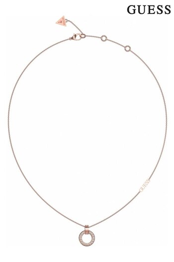 Guess Jewellery Ladies Pink Circle Lights Necklace (793808) | £59