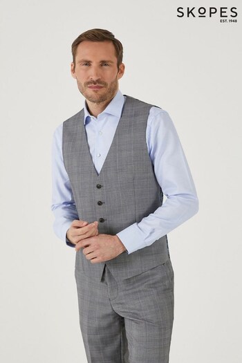 Skopes Buxton Grey Check Suit Waistcoat (793837) | £65