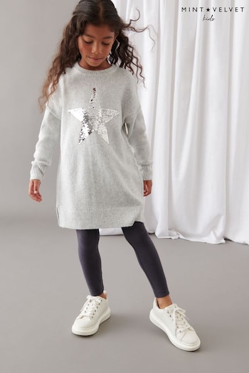 Mint Velvet Grey Star Knit Jumper Dress (794248) | £40 - £44