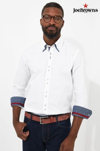 Joe Browns White Regular Fit Charming Double Collar Shirt (794395) | £40