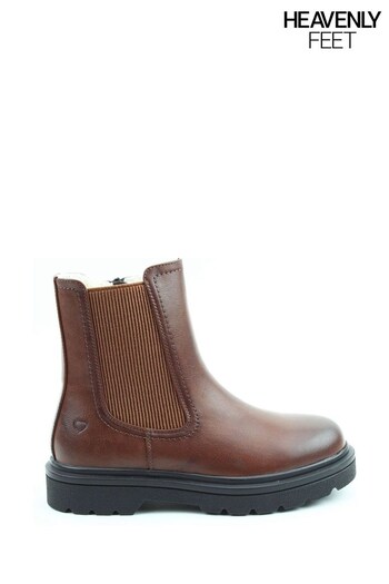 Heavenly Feet Ladies Vegan Friendly Ankle Brown Boots (794427) | £60