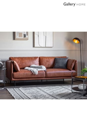 Gallery Home Brown Wigmore Leather Sofa (795289) | £2,610