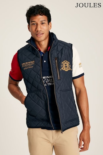 Joules Official Burghley Blue Quilted Gilet (795322) | £79.95