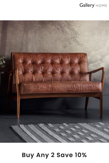 Gallery Home Vintage Brown Humber Leather 2 Seater Sofa (795475) | £1,370
