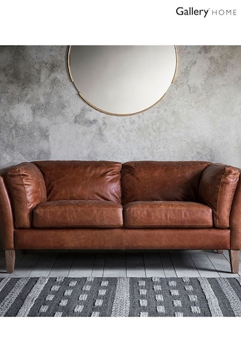Gallery Home Brown Vintage Leather Ebury 2 Seater Sofa (795489) | £1,705