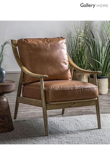 Gallery Home Brown Reliant Leather Armchair (795554) | £885