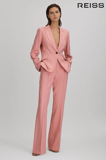 Reiss Pink Millie Petite Tailored Single Breasted Suit Blazer (795694) | £268