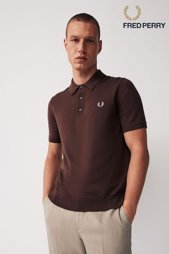 Fred Perry Merino Wool Blend Knitted Polo Shirt (795699) | £120