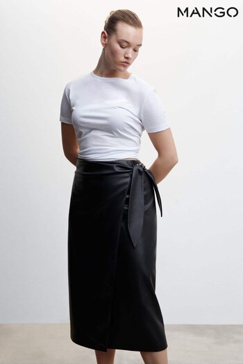 Mango Black Leather Effect Cross Skirt (795972) | £46