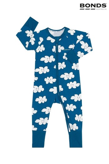 Bonds Blue Cloud Print Zip Sleepsuit (796047) | £22