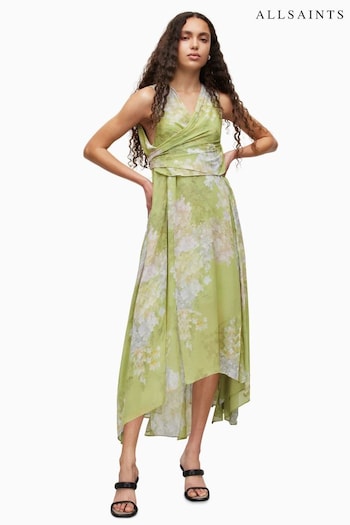 AllSaints Green Capri Venetia Short Sleeve Dress (796107) | £219