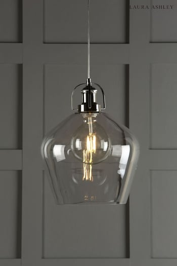 Laura Ashley Clear Rye Smoked Glass Pendant Ceiling Light (796110) | £100