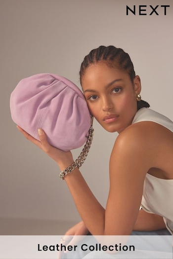 Lilac Purple Leather Snap Clutch Bag (796246) | £48