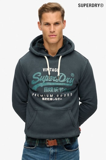 Superdry Jet Black Duo Vintage Logo Hoodie (796410) | £60