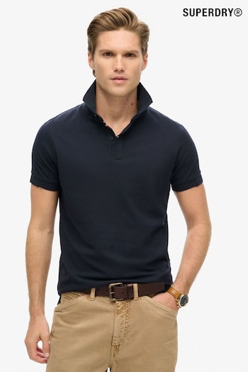 Superdry Eclipse Navy 100% Cotton City Pique Polo Shirt (796464) | £40