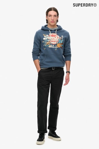 Superdry Ink Blue Tokyo Vintage Logo Hoodie (796478) | £60