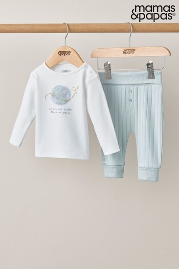 Mamas & Papas Green Our World Jersey Set 2 Piece (796497) | £19