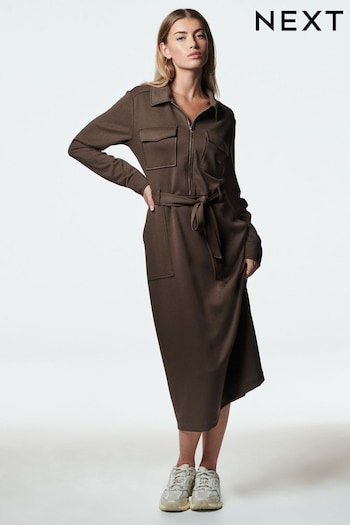 Chocolate Brown Long Sleeve Shirt Dress (796689) | £45