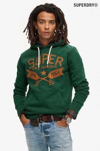 Superdry Green Marl Lo-Fi Outdoor Graphic Hoodie (796917) | £60