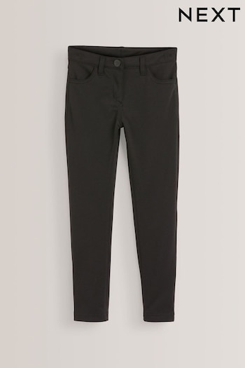 Black Longer Length Jersey Stretch Skinny Trousers (3-18yrs) (796987) | £12 - £18