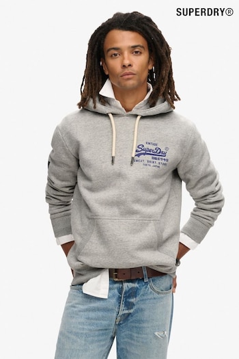 Superdry Authentic Grey Marl Classic VL Graphic Hoodie (797195) | £60