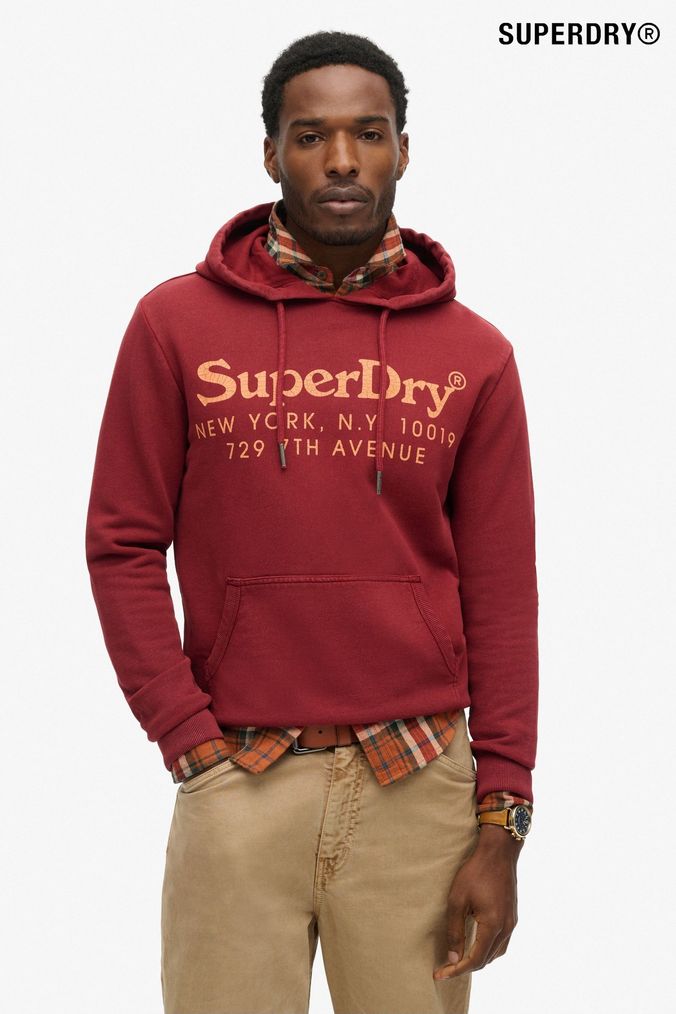Mens red superdry hoodie online