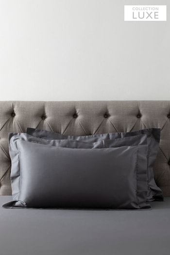 Set of 2 Charcoal Grey Collection Luxe 400 Thread Count 100% Egyptian Cotton Pillowcases (797352) | £18 - £20