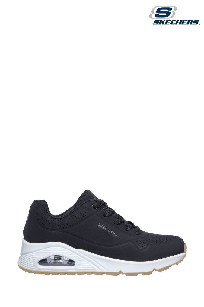 Skechers medio Black/White Uno Stand On Air Womens Trainers (798023) | £77